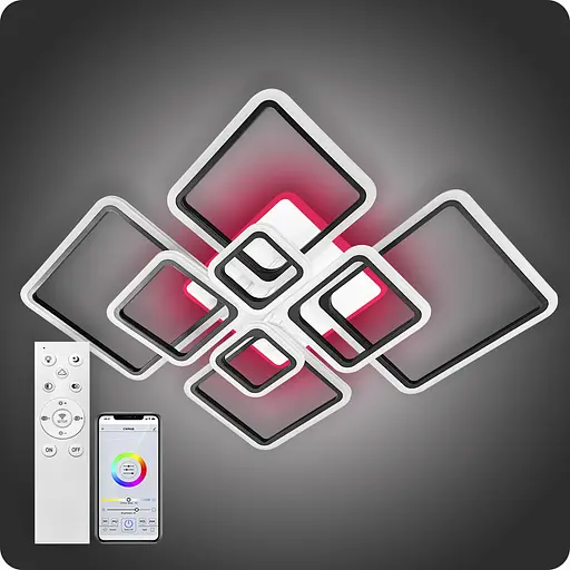 Люстра светодиодная 517 Light 3color с пультом 224Вт Черный (01555) - фото 1