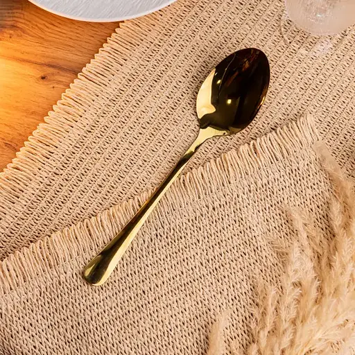 Ложка сервировочная Yiwu из нержавеющей стали золото 26 см для подачи блюд столовый прибор сервировка посуда кухонный аксессуар HP-16978-21 - фото 2