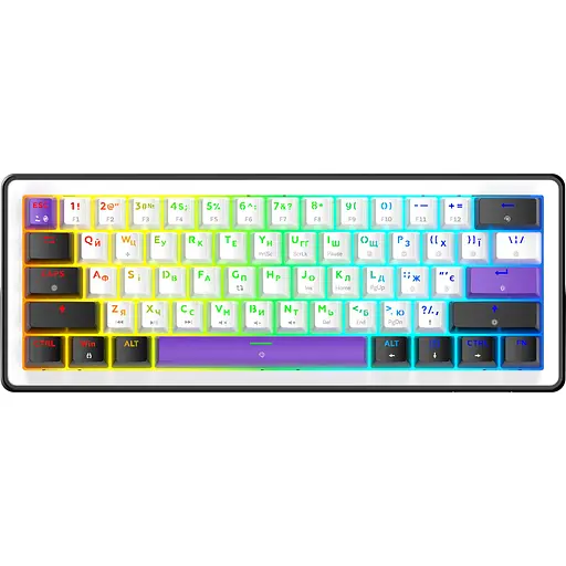 Клавиатура Hator Hellyberry HK60 USB White/Violet [157461] - фото 1