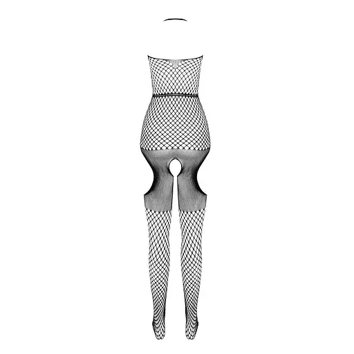 Бодистокинг с имитацией чулок Passion BS079 black One size - фото 6