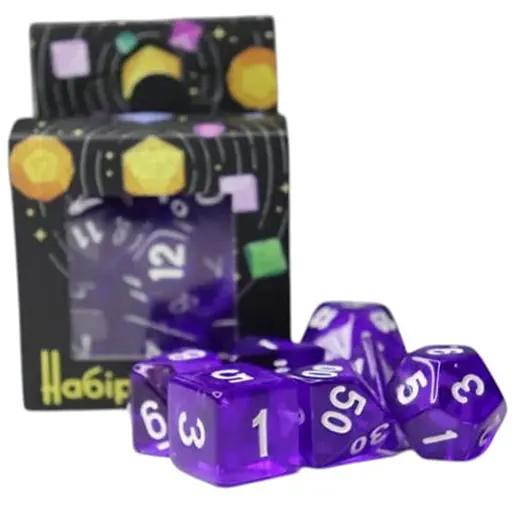 Набор кубиков Transparent 7 Dice Set - Dark purple , 7 шт. (g7dtran08) - фото 1