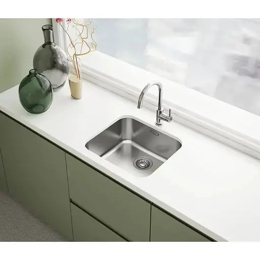 Кухонна мийка Franke Smart, нерж.сталь, прямокутник, без крил, 500х400мм, чаша - 1, монтаж під стільницю, SRX 110-50, нерж полірів. - фото 2