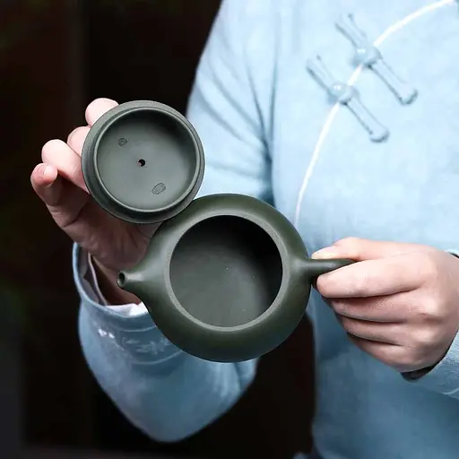 Иссинский чайник Сплющенный Зеленый Си Ши, 200 мл - фото 5