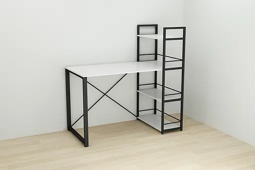 Письмовий стіл Ferrum-decor Серії Конект з етажеркою 75x120x60 чорний ДСП Біле 16мм (FRD-104219) - фото 2