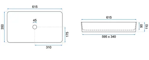 Умивальник Rea Denis Edge накладний білий REA-U6513, Білий - фото 5