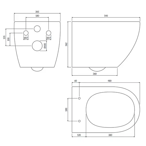 Унитаз Omnires Ottawa Comfort 54x36 подвесной без ободка сиденье дюропласт white gloss OTTAWACMWBP, Белый - фото 6