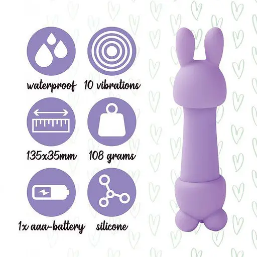 Вибратор для клитора FeelzToys Mister Bunny 13.5 см фиолетовый - фото 2