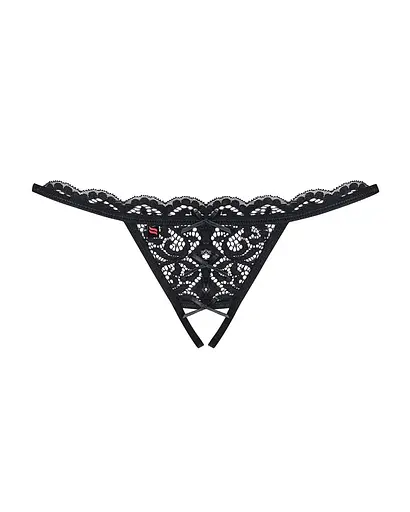 Кружевные танга с двумя отверстиями Obsessive 831-THC-1 crotchless thong S/M - фото 5