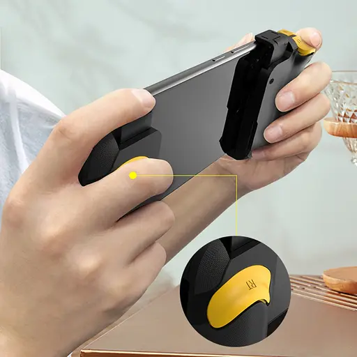 Геймпад iPega PG-9211B с поддержкой Android/iOS черно-желтый в комплекте с чехлом на карабине - фото 7