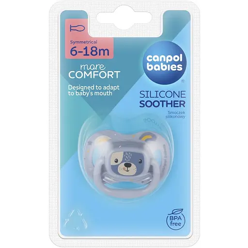 Пустушка Canpol babies Cute Animals силіконова симетрична 6-18 міс. блакитна (34/925_blu) - фото 3