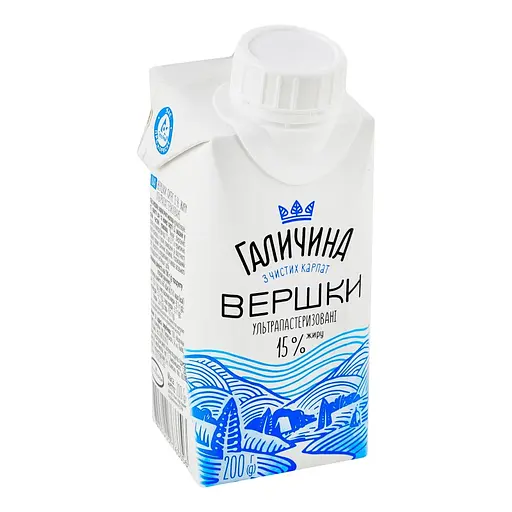 Вершки Галичина 15% ультрапастеризовані 200 г - фото 3