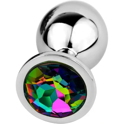 Анальна пробка SKN-MS60 з кристалом Веселка (розмір S) - фото 4