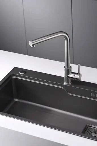 Змішувач для кухні Imex S316 з висувним виливом нержавіюча сталь GCE006/AC Нержавіюча сталь - фото 3