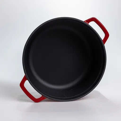 Чугунная кастрюля 4.5 л эмалированная с крышкой посуда для тушения запекания Красный Premium Cookware HP-1-19-RED - фото 6