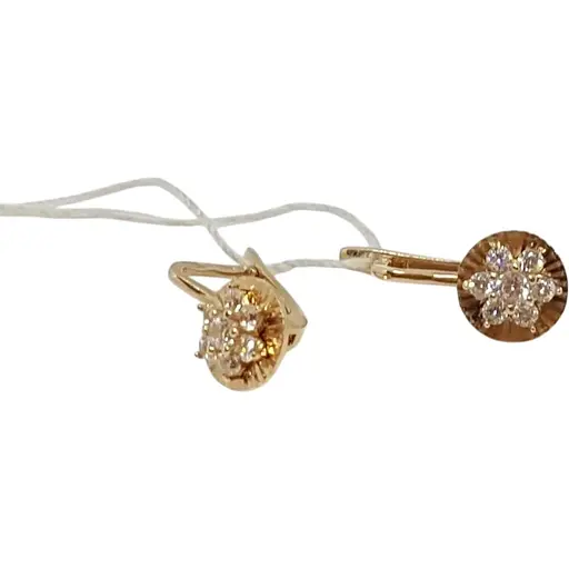 Золотые серьги Столичная Ювелирная Фабрика с фианитами. 110510