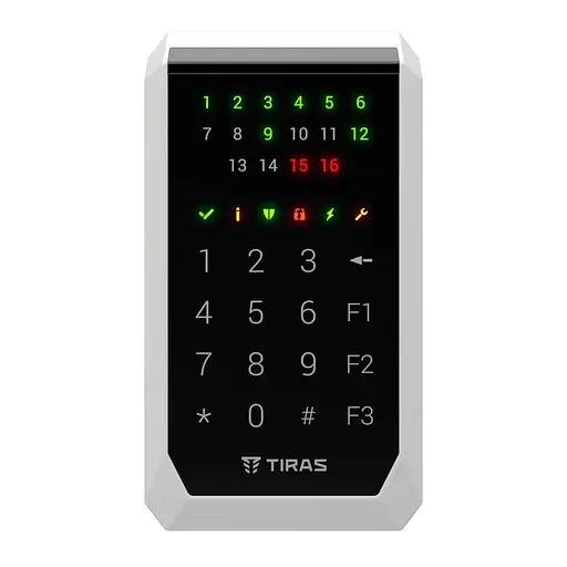 Клавіатура Tiras K-PAD16+ Black на 16 індикаторів зон з вбудованим зчитувачем NFC/Mifare (21-00124) - фото 6