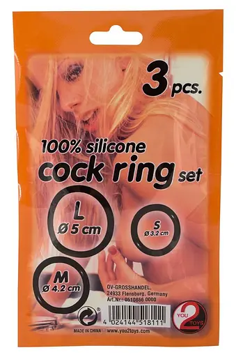 Набор эрекционных колец You2Toys Cock Ring Set 3 шт. черный - фото 6