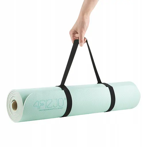 Коврик (мат) спортивный 4FIZJO TPE 180 x 60 x 0.6 см для йоги и фитнеса Mint/Grey (P-5907739317070) - фото 9
