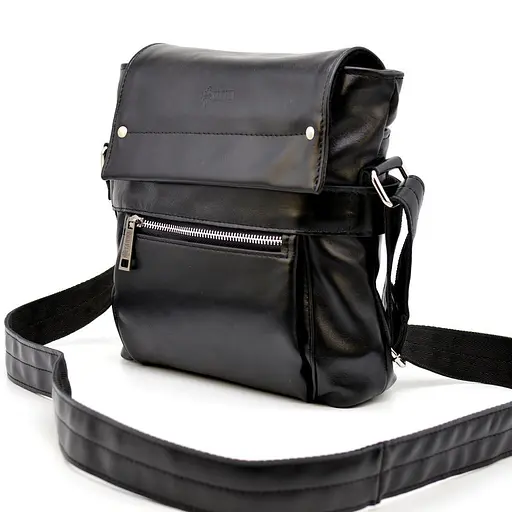 Кожаная мужская сумка через плечо TARWA 24х30х6 см sum0025888 - фото 5