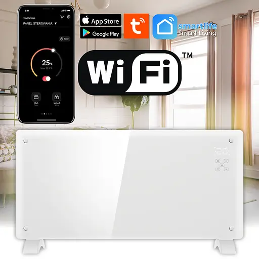 Конвекторний обігрівач Kidwell Thunder Modern 2в1 2000W Wi-Fi White - фото 3