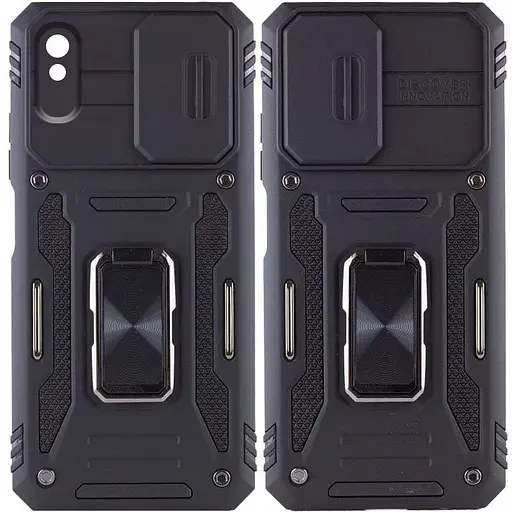 Ударостійкий чохол Epik Camshield Army Ring для Xiaomi Redmi 9A Чорний / Black - фото 2