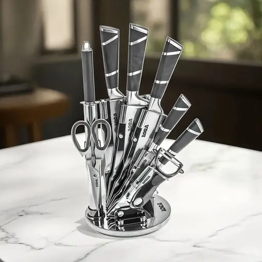 Набір ножів із підставкою 9 предметів Black (NS27SETKN) - фото 2