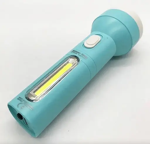 Акумуляторний потужний ручний ліхтар прожектор 2в1 Silver Toss ST-8652 + COB 4 режими Блакитний 88230 - фото 4