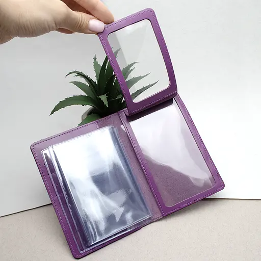 Обложка на права женская кожаная HC-18 (фуксия) на права старого образца - фото 6