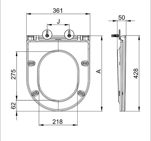 Сиденье для унитаза Mixxus Premium Seat Cover Ellipse-Wave-2001 с микролифтом 428х361х50 мм MP6610, Белый - фото 2