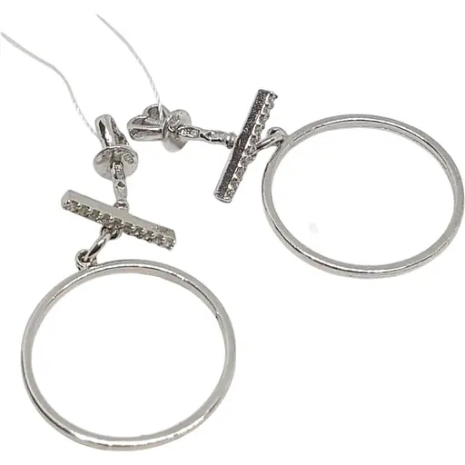 Серебряные серьги Premium с фианитами. 2590Р