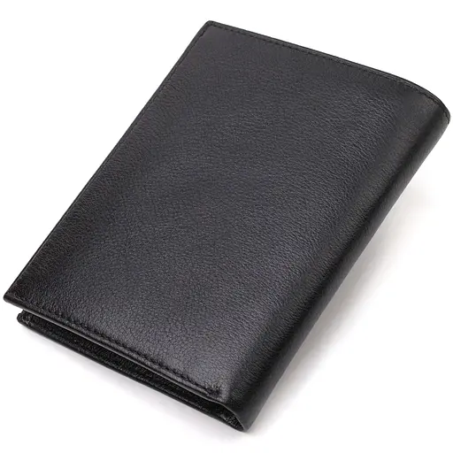 Мужской кошелек вертикальный из натуральной кожи Canpellini 10х13х1 см acs0029617 - фото 2