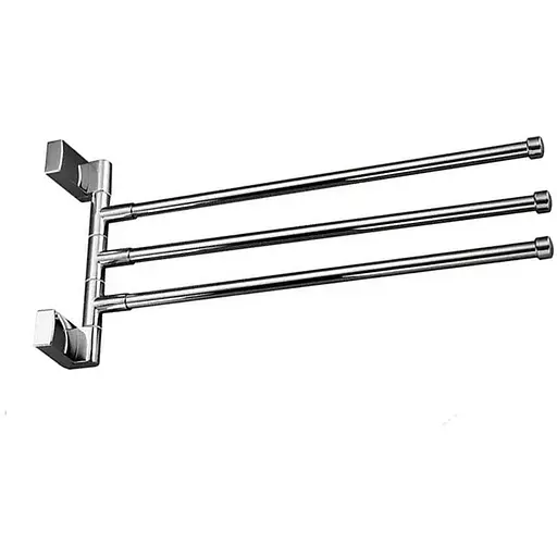 Тримач для рушника поворотний потрійний Frap F1813 з 2-ма накладками 397 мм білий/хром Хром - фото 1