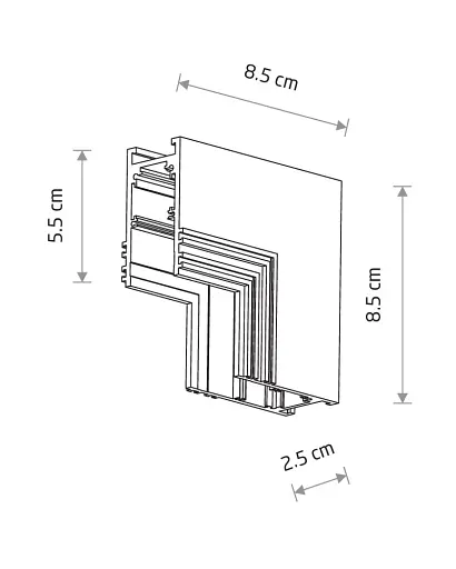 Соединитель угловой потолочно-стенный накладной Nowodvorski 11620 LVM Inside Corner IP20 белый - фото 2