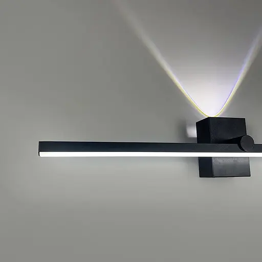 Світлодіодне видовжене бра у чорному металевому корпусі 60х7,5х9 см Line F Арт. C24/600 BK - фото 3