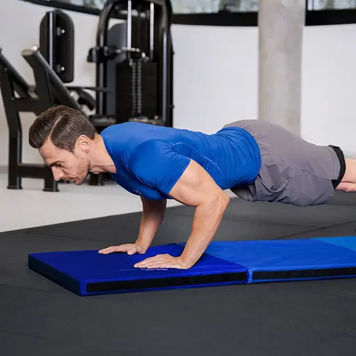 Мат гімнастичний Gymtek твердий 5 см темно-синій - фото 6