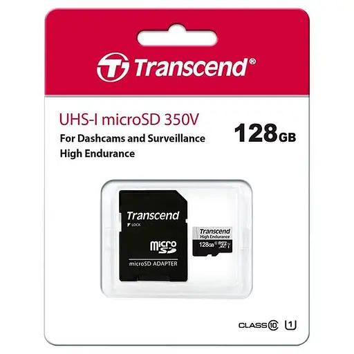 Карта памяти Transcend 128GB microSDXC C10 UHS-I U1 High Endurance (170TB) (TS128GUSD350V) - фото 2