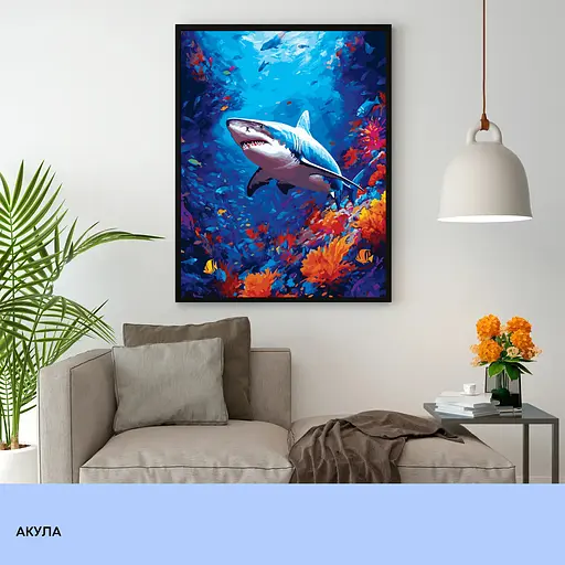 Набор для росписи "Акула" 40*50 см, IDEA2-GX47245, ТМ "99IDEAS" - фото 3