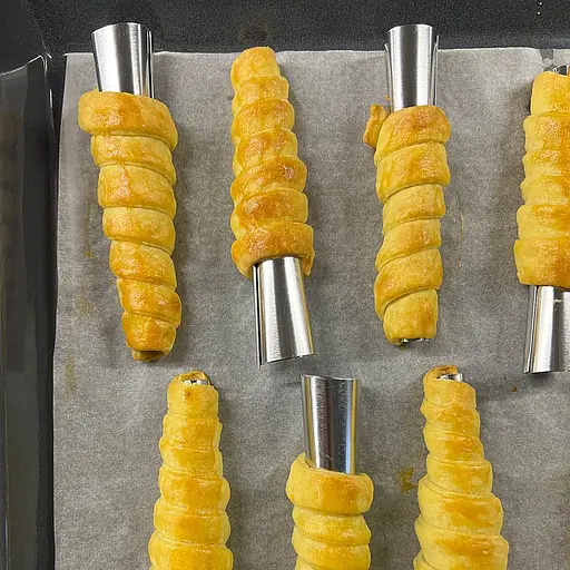 Кондитерські конуси для випічки трубочок «Каннолі» 10 см / 12 см / 14 см (30 штук), Master Class Металлик 86985 - фото 9