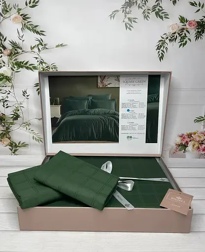 Постільна білизна Belizza Square Green Жаккард Romeo Home pbe0052156 - фото 2