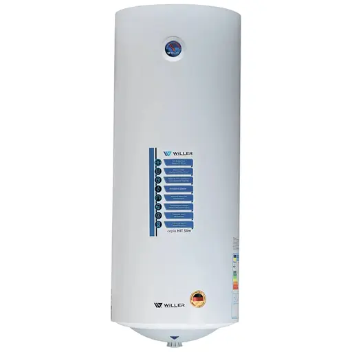 Водонагрівач Willer HIT, 2 кВт, мокрий ТЕН, 80 л, Slim, вертикальний, білий (EV80SR-HIT) - фото 1