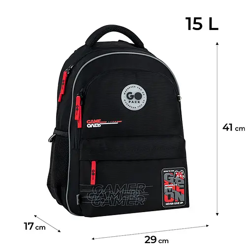 Рюкзак GoPack Education 182M Born To Win Чорний (GO26-182M-5) - фото 2