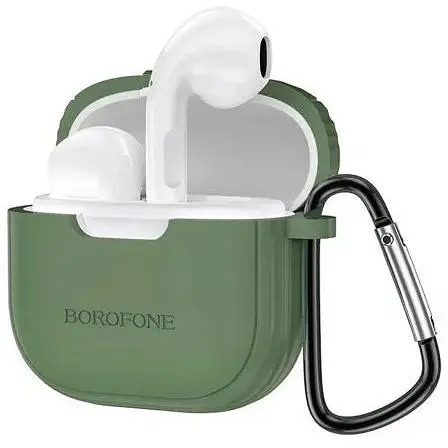 Наушники беспроводные TWS в кейсе Borofone BW29 Charm Зеленые - фото 1