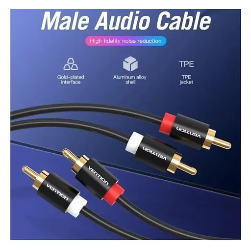 Коммутационный кабель 2xRCA-2xRCA Vention VABR06B100 1 м Black - фото 5