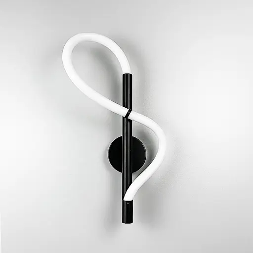 Чорний настінний світильник з гнучким неоном Line F WG 27 BK - фото 6