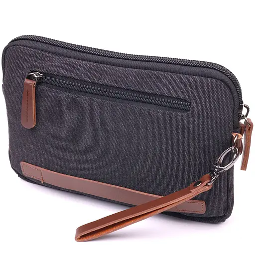 Комфортная мужская барсетка текстильная Vintage 24х16х3 см sum0021445 - фото 2