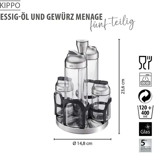 Набір для оцту, олії та спецій Gefu Kippo 4 шт. (33734) - фото 2