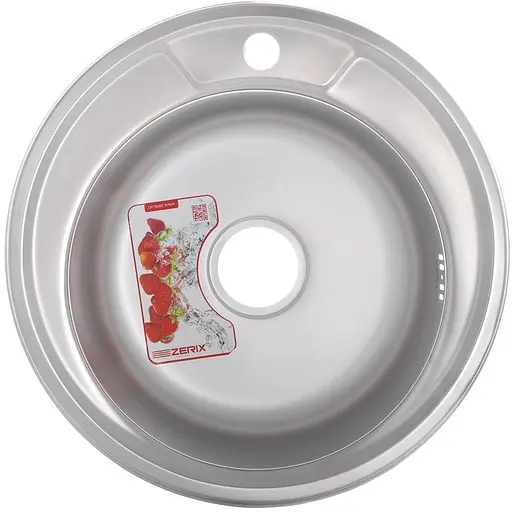 Мойка кухонная ZERIX Z490-06-180E satin (ZX1582) - фото 1