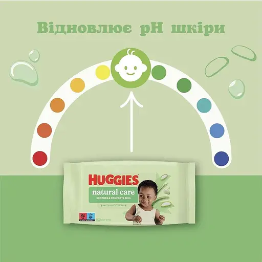 Вологі серветки Huggies Natural Care 560 шт. (10 уп. х 56 шт.) - фото 4