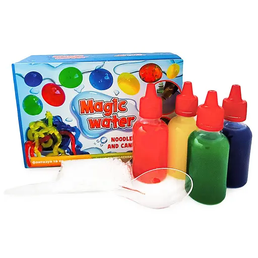 Набір для творчості "Magic water" Локшина і цукерки MV6031-01, 4 різнокольорові гелі