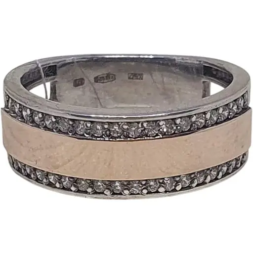 Серебряное кольцо Лазурит с фианитами. 12009Р 18,5